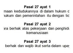 Pasal 27 Ayat 1 Artinya